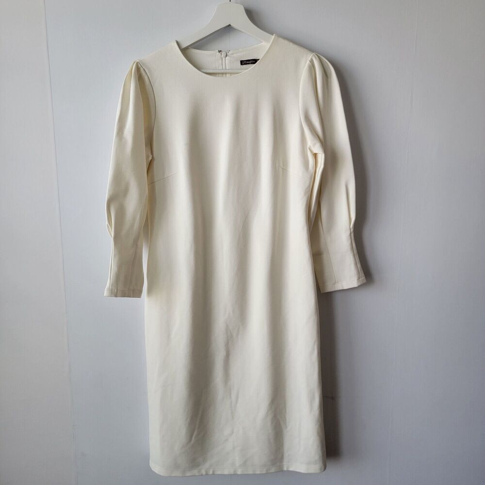 J.mclaughlin women's Ponte 3/4 sleeve lined Sheath Dress size S Minimalist